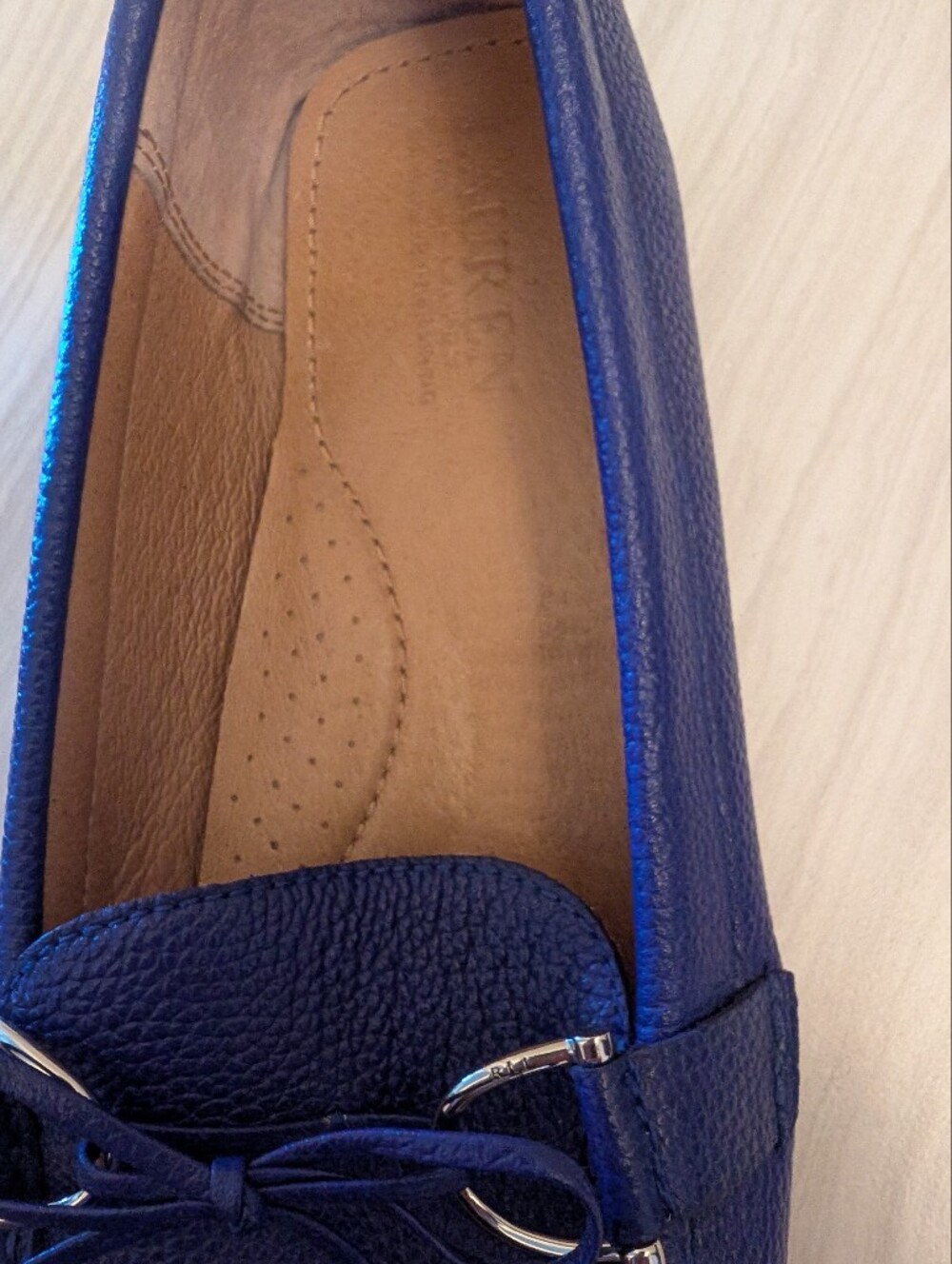 Ralph Lauren Briley Leather Horsebit Loafer Driving Moccasin Blue Women Size 10 - Picture 5 of 7